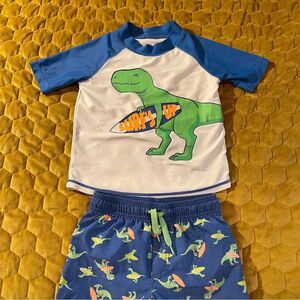 T-Rex swim shirt&trunks set sz5T